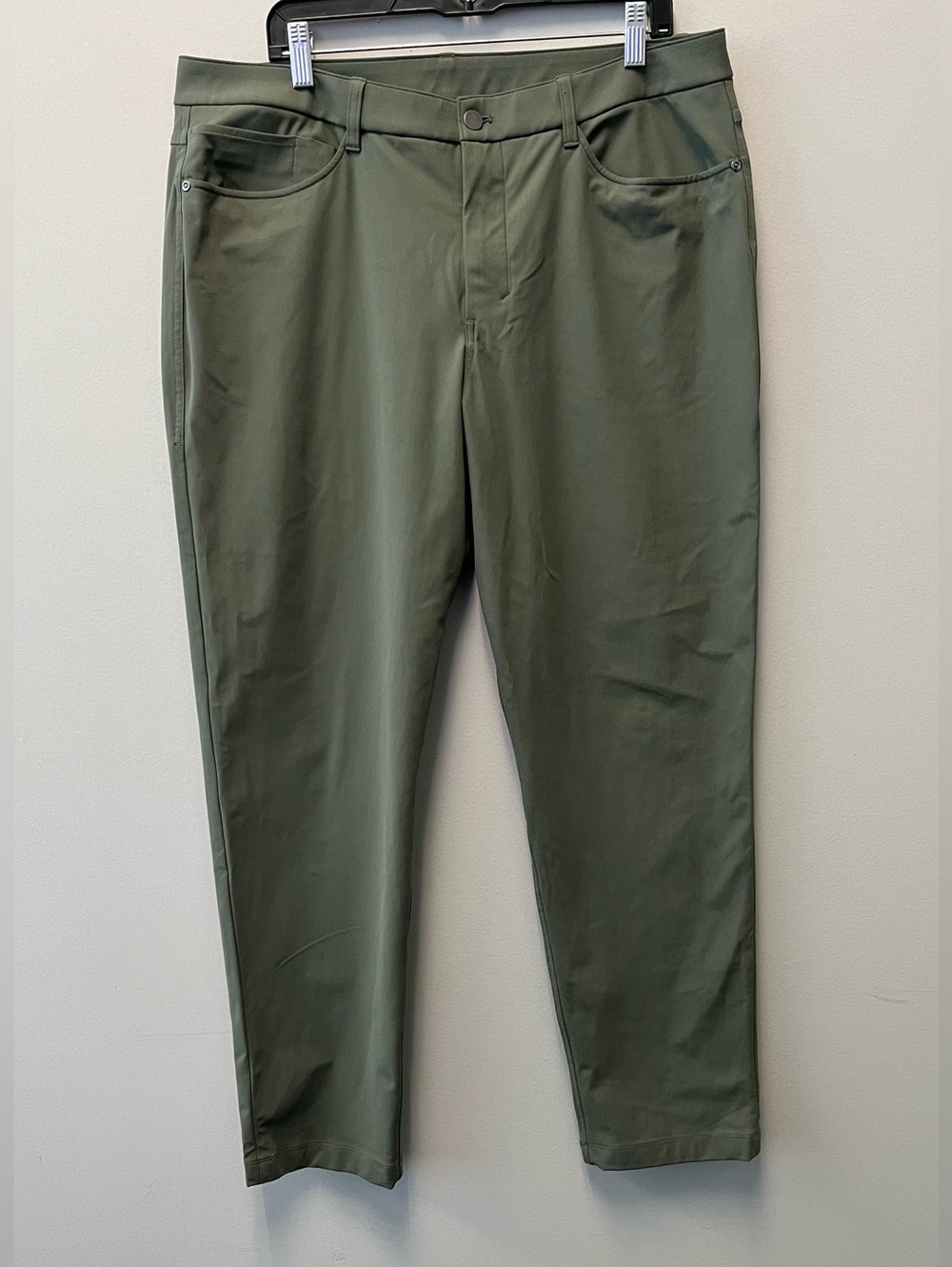 Lululemon ABC Classic-Fit 5 Pocket Olive Green Pants—36/30